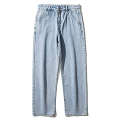 Solid Color Straight Vintage Jeans