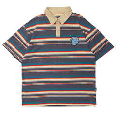 Printed Stripes Breathable Cotton Polo Tee