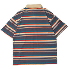 Printed Stripes Breathable Cotton Polo Tee