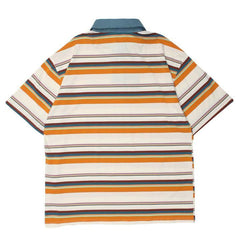 Printed Stripes Breathable Cotton Polo Tee