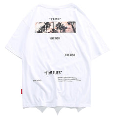 Landscape Theme Printing Short-Sleeved Cotton Tee