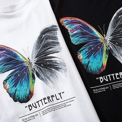 Butterfly Printed Vintage Cotton Tee
