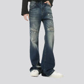 Stonewashed grunge style men's jeans
