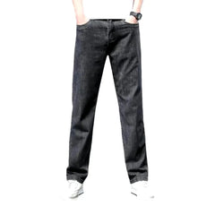 Stonewashed men's thin jeans
