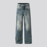 Stonewashed mid-rise men's jeans