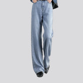 Stonewashed mid rise women's jeans