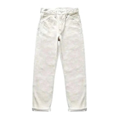 Straight monochrome self-edge jeans