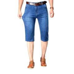 Straight sanded jeans shorts