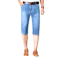 Straight sanded jeans shorts