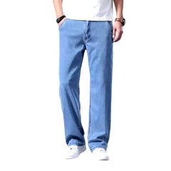 Straight stonewashed jeans for men