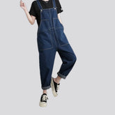Street style baggy-fit denim dungaree for ladies