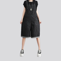 Street style baggy-fit women's denim overall