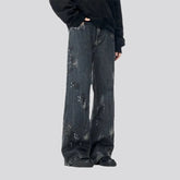 Street style high waist baggy men's jeans