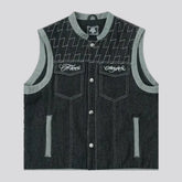 Street style regular fit men's jeans vest