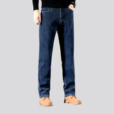 Stretchable casual dark men's jeans