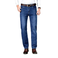 Stretchy men's whiskered jeans