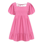 Sweet Puff Sleeve Dress