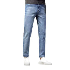 Tapered stonewashed jeans for men