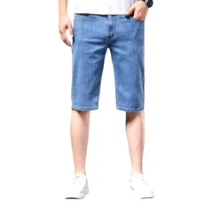 Thin denim shorts for men