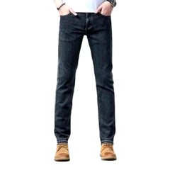 Thin men's high-waist jeans