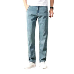 Thin men's stretch jeans