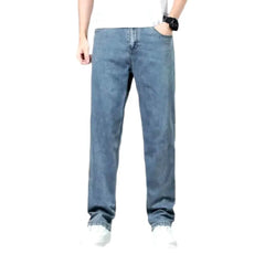 Thin stonewashed jeans for men