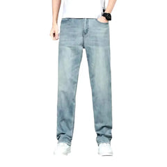 Thin stonewashed jeans for men