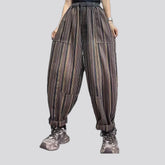 Trendy animal print jean joggers for ladies