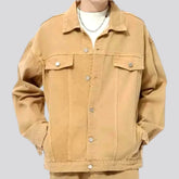 Trendy boho style colored men's jeans jacket