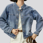 Trendy casual oversized jean jacket for women