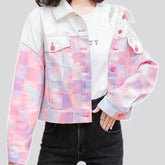 Trendy crop women's denim jacket