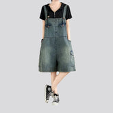 Vintage baggy denim overall for women