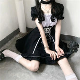 Vintage Bandage Bow Puff Sleeve Lolita Dress