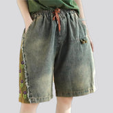 Vintage boho baggy women's jean shorts