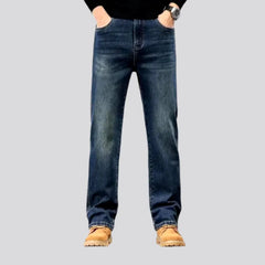 Vintage dark wash tapered men's jeans