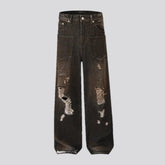 Vintage frayed baggy-leg jeans for men