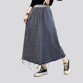 Vintage frayed denim skirt