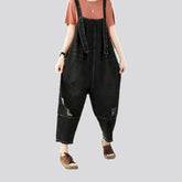 Vintage ripped women's denim overall