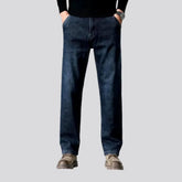 Vintage straight-cut elastic men's jeans