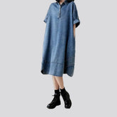 Washed out casual midi jeans dress