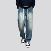 Washed out style slouchy fit men's jean joggers