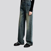 Whiskered medium rise women's jeans