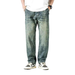 Whiskered sanded jeans for men