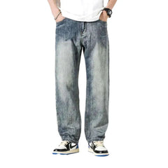 Whiskered sanded jeans for men