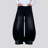 Whiskered seam detail men's denim pants