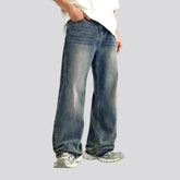Whiskered street style light jeans for men