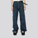 Wide fit dark casual men's jeans