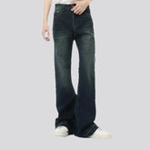 Wide fit dark faded men's jeans