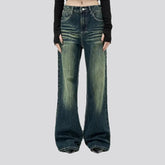 Wide fit flared-fit trendy men's jeans