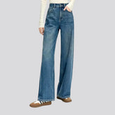 Wide fit high rise light women's jeans